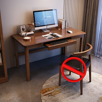 Bureau d'ordinateur en bois massif, table d'écriture simple et moderne pour le bureau à domicile et le salon