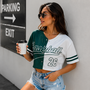 Maillot de baseball personnalisé pour femme, coupe courte, en maille, boutonné, style streetwear, pour les jeunes, idéal pour les jours de match et les photos de groupe - Product Image 2