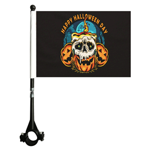 Wholesale Custom 6x8inch Happy Halloween Bicycle <b>Flags</b> Banners Digital Printed with Screw Plastic Flagpole - Product Image 1