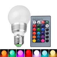 Ampoule LED intelligente E27 RGB, changement de couleur, 3W 5W, AC85-265V, télécommande sans fil, haute efficacité pour l'éclairage domestique