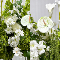 Sphère florale artificielle verte inspirée de la nature sereine, accessoire de décoration pour lieux de mariage