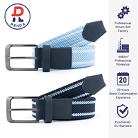 Cinturón de Golf Elástico de Doble Capa Personalizado para Hombre, Cinturón Deportivo Informal Ajustable con Hebilla de Metal