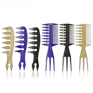 Slicked-Back Combs Tail Bone Shape Extensions Plastic Detangling Oil Styling Coloring Texture Beard Hair Comb Set For Men