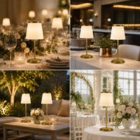 Lampe de table LED sans fil nordique rechargeable et à intensité variable avec abat-jour en tissu, veilleuse moderne et minimaliste pour la maison, l'hôtel et les mariages