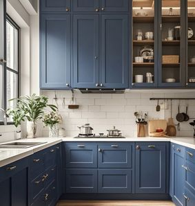 Meubles de cuisine chinois, armoires, design de porte, prêt à assembler, ensemble complet, bois massif, armoires de cuisine modulaires de luxe - Product Image 4