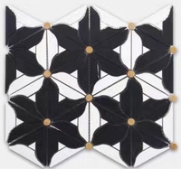 Carrelage mural moderne pour cuisine et salle de bain, parquet décoratif, motif floral marguerite, mosaïque en marbre, motif irrégulier, application intérieure