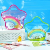 Sac d'emballage à fond carré en forme d'étoile Transparent mignon pour sac en plastique de cadeau d'anniversaire de biscuit de bonbons