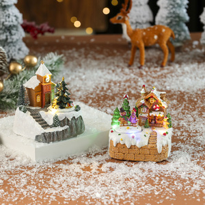 Nouvelles décorations de Noël transfrontalières, maison lumineuse musicale électrique, guirlandes lumineuses LED, maison de neige, ornements de Noël - Product Image 2