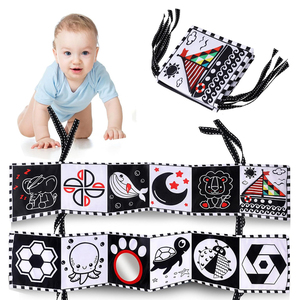 Mes premiers livres sensoriels éducatifs précoces <span class=keywords><strong>en</strong></span> <span class=keywords><strong>tissu</strong></span> non toxique à fort contraste noir et blanc pour bébés et tout-petits, <span class=keywords><strong>livre</strong></span> <span class=keywords><strong>en</strong></span> <span class=keywords><strong>tissu</strong></span> doux pour bébé - Product Image 1