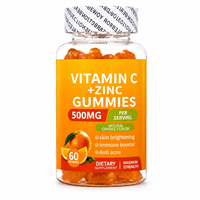 Gommes à mâcher personnalisées pour adultes à la vitamine C + zinc, 60 unités, complément alimentaire pour soutenir le système immunitaire