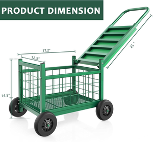 Heavy Duty Garden Rolling Work Seat <b>Cart</b> Mobile Wheeled <b>Gardening</b> Stool with Tool Storage for Backyard Planting - Product Image 3