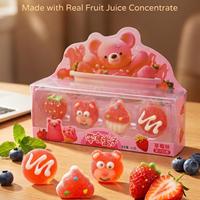 Sucettes Gélifiées à la Fraise en Boîte Cartoon 45g, Lot de 4, Goût Fruité, Vente en Gros, Snack, Marque Privée