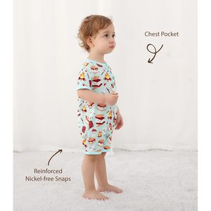 Mono de Manga Corta para Bebé Niño, Estampado, de Fibra de Bambú, Transpirable, Ligero, para Niños Pequeños - Product Image 4
