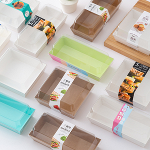 Sıcak satış şeffaf plastik kapaklı sandviç ekmek ve kek kutusu karton gıda ambalaj için suşi için paket - Product Image 3