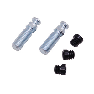 Vis <span class=keywords><strong>de</strong></span> positionnement <span class=keywords><strong>à</strong></span> tête sphérique en zinc galvanisé sur mesure, avec tampon d'isolation anti-vibration en caoutchouc pour le positionnement des portes d'armoires - Product Image 3