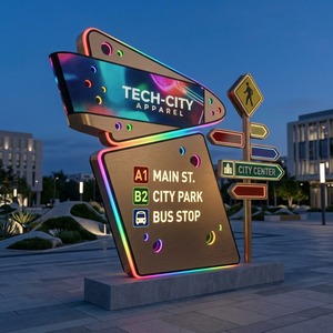 Plaque de guidage lumineux LED personnalisée en PMMA acrylique pour signalétique commerciale illuminée - Product Image 1