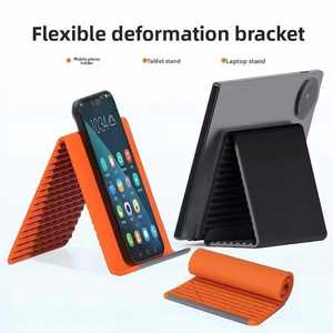 Support pliable en silicone pour téléphone et tablette |   Support d'ordinateur portable réglable pour bureau |   Support portable antidérapant pour iPad, Kindle, <span class=keywords><strong>iPhone</strong></span> - Product Image 4