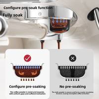 Machine à café expresso semi-automatique en acier inoxydable haute pression 15 bars, double chaudière chauffante, broyeur intégré, usage domestique 11