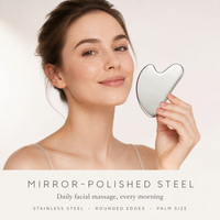 Outil de massage facial et corporel en acier inoxydable 304, planche de raclage métallique pour le visage, le cou, la mâchoire, massage beauté, soin de la peau, cadeau