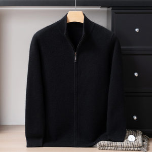 <span class=keywords><strong>Cardigan</strong></span> Invernale da <span class=keywords><strong>Uomo</strong></span> 12GG Spesso 600g 100% Cashmere <span class=keywords><strong>con</strong></span> Strato d'Aria Business Casual <span class=keywords><strong>con</strong></span> Zip Antistrappo Antirughe - Product Image 4