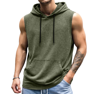 เสื้อฮู้ดโลโก้แบบกำหนดเอง เสื้อฮู้ดออกกำลังกายผู้ชาย OEM ผ้าฝ้าย 100% เป็นมิตรกับสิ่งแวดล้อม ระบายอากาศได้ดี เสื้อฮู้ดออกกำลังกายแบบสั่งทำ - Product Image 1