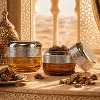 Emballage de bocaux à Bakhoor 50 ml – Bocaux en verre de luxe pour Bakhoor arabe – Ensemble de bocaux à épices en verre – Prix de gros – Contenants vides pour parfums en vrac