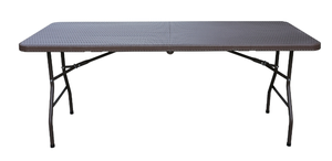HDPE 183Cm 6ft Gấp Nhựa Dã Ngoại Bảng Trại Đảng Bàn Ăn Gấp Trong Nửa Tiệc Gỗ Hạt Nhựa Bảng - Product Image 3