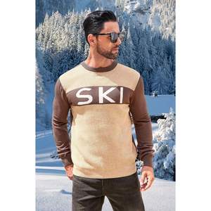 2025 hommes câble tricot couleur bloc pull décontracté hiver pull col rond manches longues pour automne hiver avec motif - Product Image 1