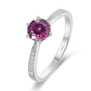 Anello Adodo con Certificato GRA, Moissanite Taglio Sfaccettato 1CT VVS Colore D, Gioielli Raffinati, Anelli di Fidanzamento con Diamante Colorato per Donne - Product Image 2