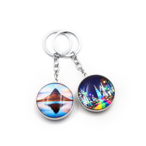 Logo <span class=keywords><strong>personnalisé</strong></span> couleur impression tourisme Animal City Double face <span class=keywords><strong>cabochon</strong></span> en verre <span class=keywords><strong>porte</strong></span>-clés rond transparent verre cercle <span class=keywords><strong>porte</strong></span>-clés - Product Image 5