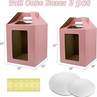 Boîte à gâteau ondulée personnalisée avec poignées fenêtres