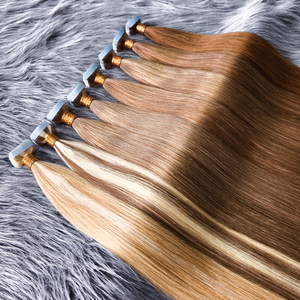 Extensions de cheveux naturels Remy vierges soyeux et lisses <span class=keywords><strong>en</strong></span> gros avec double bande adhésive, cheveux russes, longueur 18-<span class=keywords><strong>24</strong></span> pouces - Product Image 2