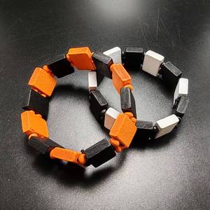 Pulsera de panel en blanco de madera mixta de dos colores para icono religioso santo pulsera de pieza cuadrada de madera <span class=keywords><strong>Rosario</strong></span> pulsera elástica - Product Image 6