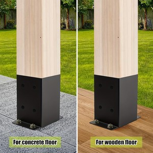 Support de poteau 4x4 robuste en acier thermolaqué pour clôture en bois, terrasse, <span class=keywords><strong>boîte</strong></span> <span class=keywords><strong>aux</strong></span> <span class=keywords><strong>lettres</strong></span> et projets extérieurs - Product Image 4