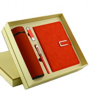 Cuaderno de Pu de alta calidad y bolígrafo para botella de agua, juego de regalo corporativo de negocios de lujo con logotipo personalizado/ - Product Image 1