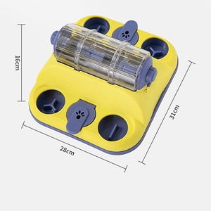 Juguete de Comida Lenta para Mascotas Azul y Amarillo con Dispensador de Rodillos y Bloques Deslizantes para Entrenamiento de IQ y Anti-Engullido para Perros y Gatos - Product Image 2
