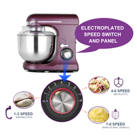 Batteur Électrique Planétaire Sans Fil 7L Personnalisé à Double Crochet, 600W, 8 Vitesses, Bol Mélangeur en Acier Inoxydable pour Cuisine Domestique