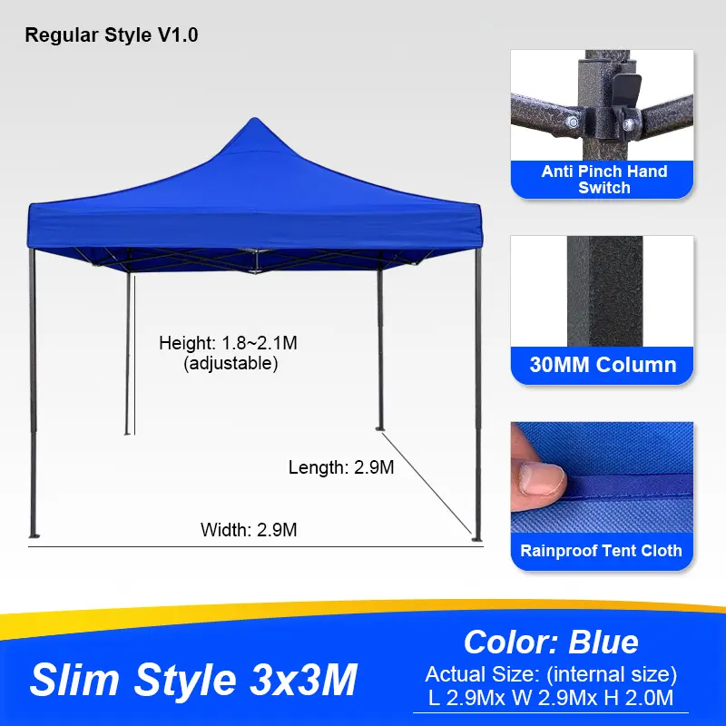 Buatan pabrik HOMG JINFUN 3x3 otomatis gazebos tenda Kemah tenda pop up kanopi pesta iklan tenda pameran dagang untuk acara