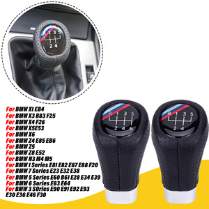 Leather Gear <b>Shift</b> <b>Knob</b> For Bmw Manual Transmission 5 6 Speed Ergonomic Car Gear Lever - Product Image 1