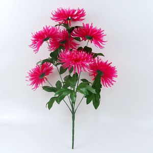 Proveedores de Yiwu barato 7 cabezas Flor de seda falsa decoración tumba crisantemo flores artificiales ramo para funeral - Product Image 3