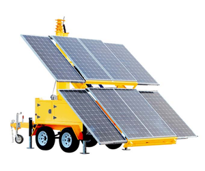 โรงงานผลิต OEM ไฟ LED พลังงานสูงแบบไฮบริด 8*400W สำหรับรถพ่วงเคลื่อนที่พลังงานแสงอาทิตย์ พร้อมเสาโทรคมนาคมแบบยืดหดได้ 10 เมตร - Product Image 1