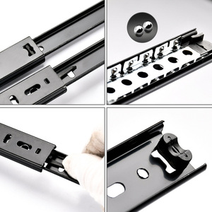 Two-section Track Ears 12inch 14inch Guide Rail Computer <b>Desk</b> Accessories Keyboard Tray Sliding Rail Ears Bottom Guide Model C02 - Product Image 3