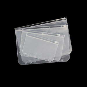 โรงงานคุณภาพสูงซองจดหมายถุงเอกสารกระเป๋า A5 A6 A7 PVC Ziplock 6แหวน Binder Pocket กระเป๋าซิป