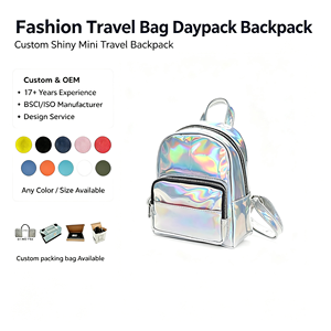 <span class=keywords><strong>Zaino</strong></span> Scolastico in PVC con Effetto Laser per Ragazze, Piccolo <span class=keywords><strong>Zaino</strong></span> da Viaggio alla Moda per Donne, Prodotto da Fabbrica Certificata BSCI - Product Image 1