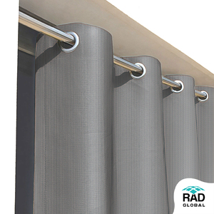 Silver Charcoal Eyelet Outdoor Curtains 325 GSM with Heavy Duty Weather Resistant Fabric for Modern Privacy and Elegant Patio - Product Image 3