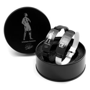 Bracelet de football réglable en acier inoxydable pour hommes, conception transfrontalière populaire avec <span class=keywords><strong>Messi</strong></span> Ronaldo Neymar pour les fans - Product Image 4