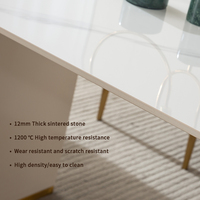Ensemble de table à manger moderne extensible en verre trempé avec pieds en métal, 6 places, non pliable, imperméable, écologique, durable, pour hôtel et maison