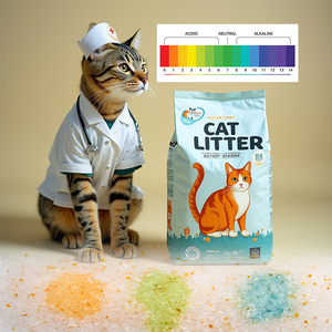 ครอกซิลิก้าเปลี่ยนสีได้ง่ายตรวจจับค่า PH ของปัสสาวะดูดซับได้ดีควบคุมกลิ่นทรายแมวคริสตัลปราศจากฝุ่น - Product Image 1