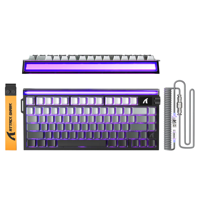 Attack Shark R85 HE 75% Hall Effect Keyboard 8000Hz 0.005mm Rapid Trigger 256K Scan Snap Tap DKS 5-Layer Foam RGB Volume Knob