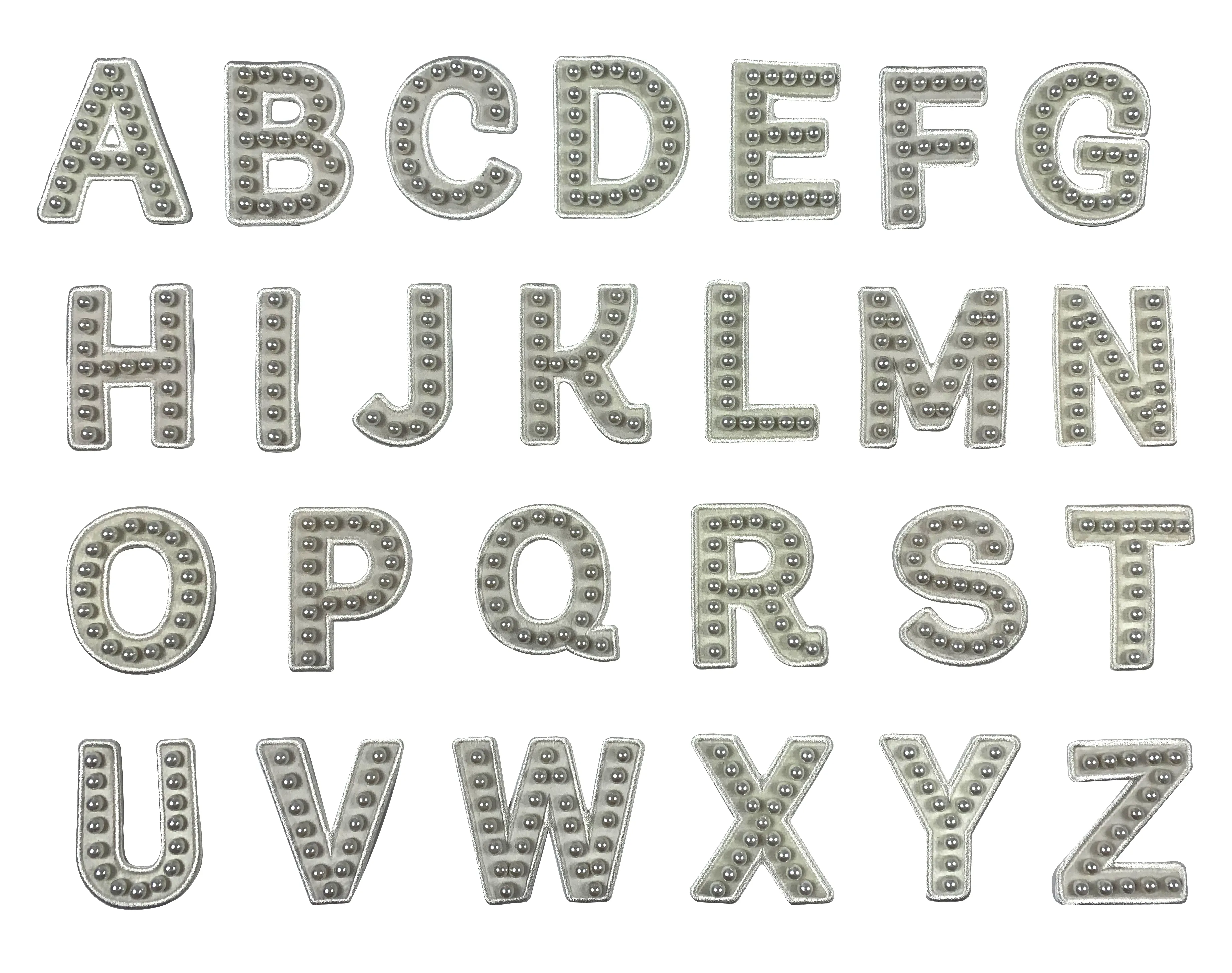 Alphabet Pearl Strass 3D-Patch DIY hübsche Initialbuchstaben Patches zum Nähen von Hüten handgefertigte Eisenapplikation personalisierter Stil